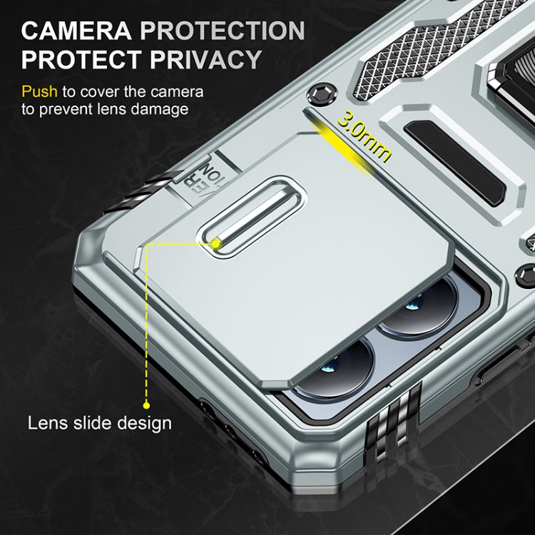 For Xiaomi 14T Pro Armor PC Hybrid TPU Camera Shield Phone Case