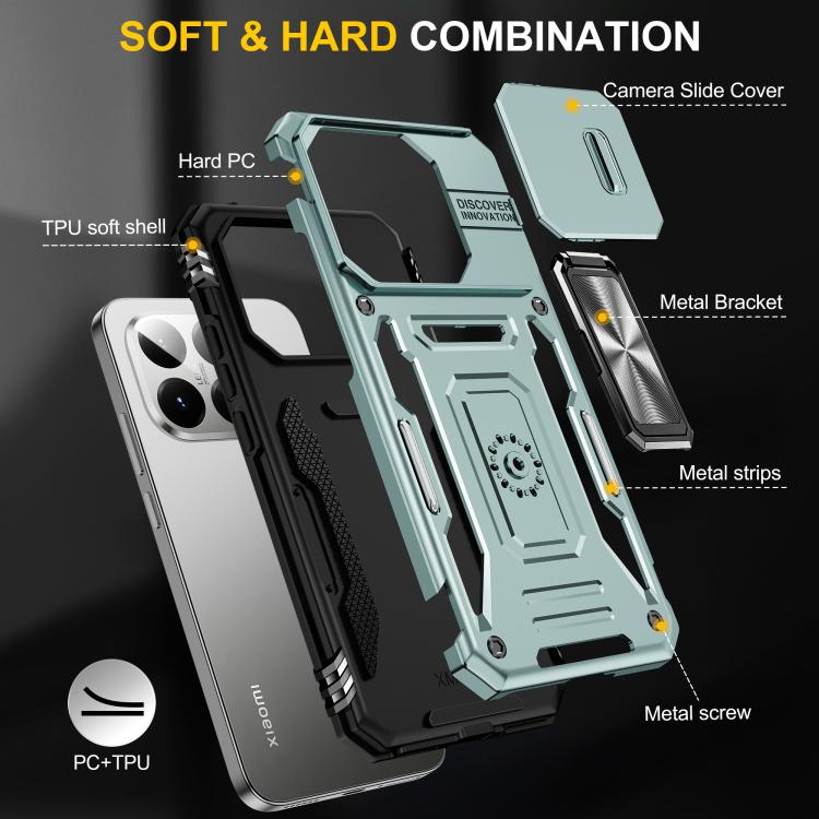 For Xiaomi 15T Armor PC Hybrid TPU Camera Shield Phone Case