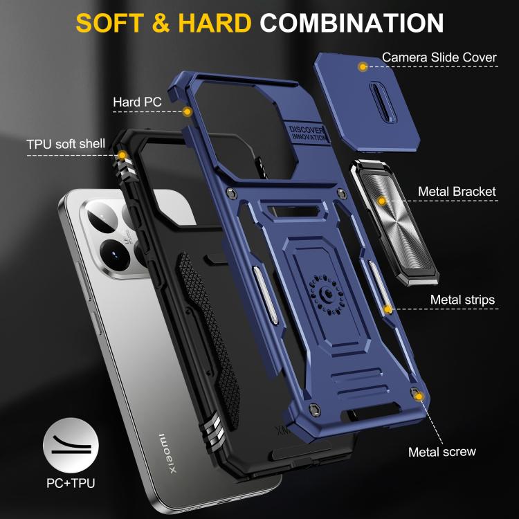 For Xiaomi 15T Armor PC Hybrid TPU Camera Shield Phone Case