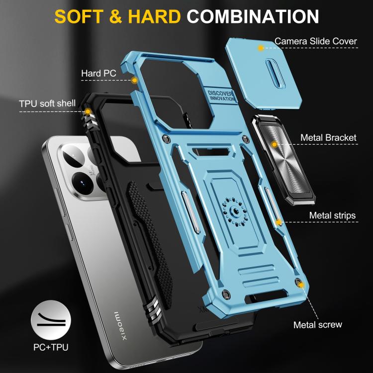 For Xiaomi 15T Armor PC Hybrid TPU Camera Shield Phone Case