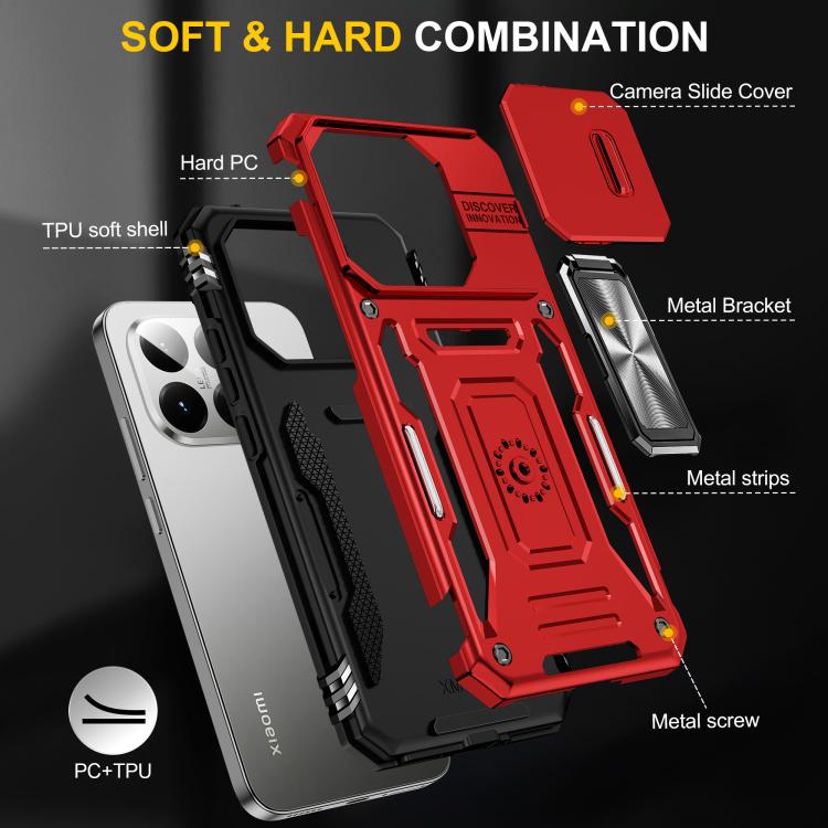 For Xiaomi 15T Armor PC Hybrid TPU Camera Shield Phone Case