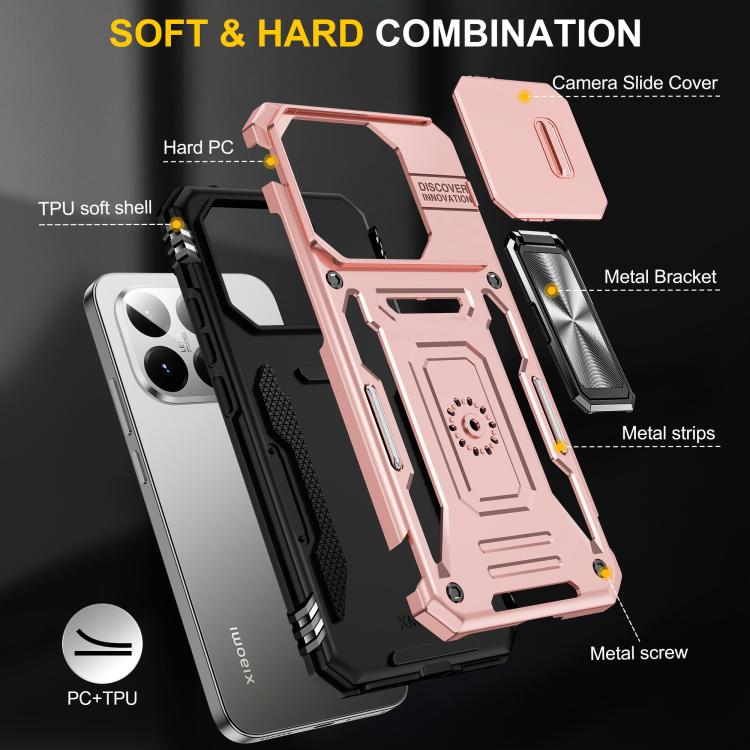 For Xiaomi 15T Armor PC Hybrid TPU Camera Shield Phone Case