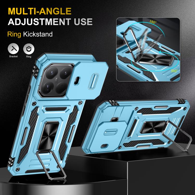 For Xiaomi 15T Pro Armor PC Hybrid TPU Camera Shield Phone Case