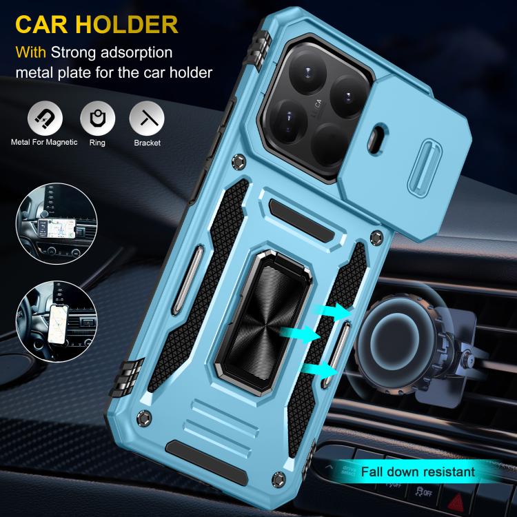 For Xiaomi 15T Pro Armor PC Hybrid TPU Camera Shield Phone Case