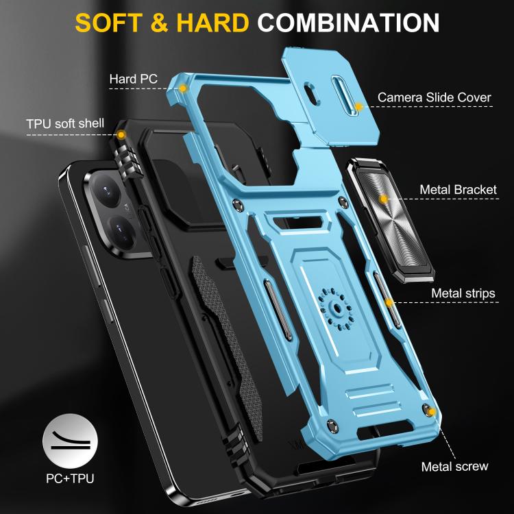 For Xiaomi 15T Pro Armor PC Hybrid TPU Camera Shield Phone Case
