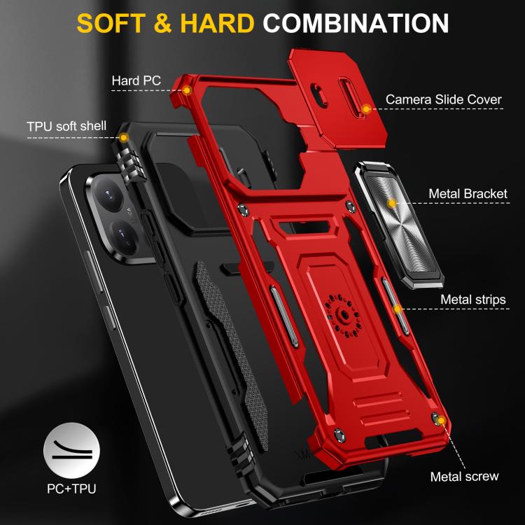 For Xiaomi 15T Pro Armor PC Hybrid TPU Camera Shield Phone Case