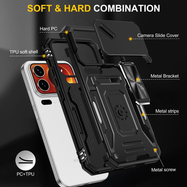 For Xiaomi 17 Pro Armor PC Hybrid TPU Camera Shield Phone Case