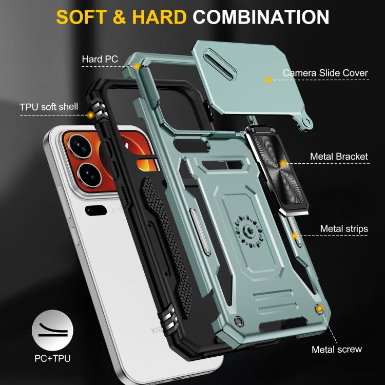 For Xiaomi 17 Pro Max Armor PC Hybrid TPU Camera Shield Phone Case
