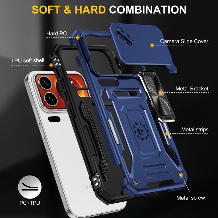 For Xiaomi 17 Pro Max Armor PC Hybrid TPU Camera Shield Phone Case