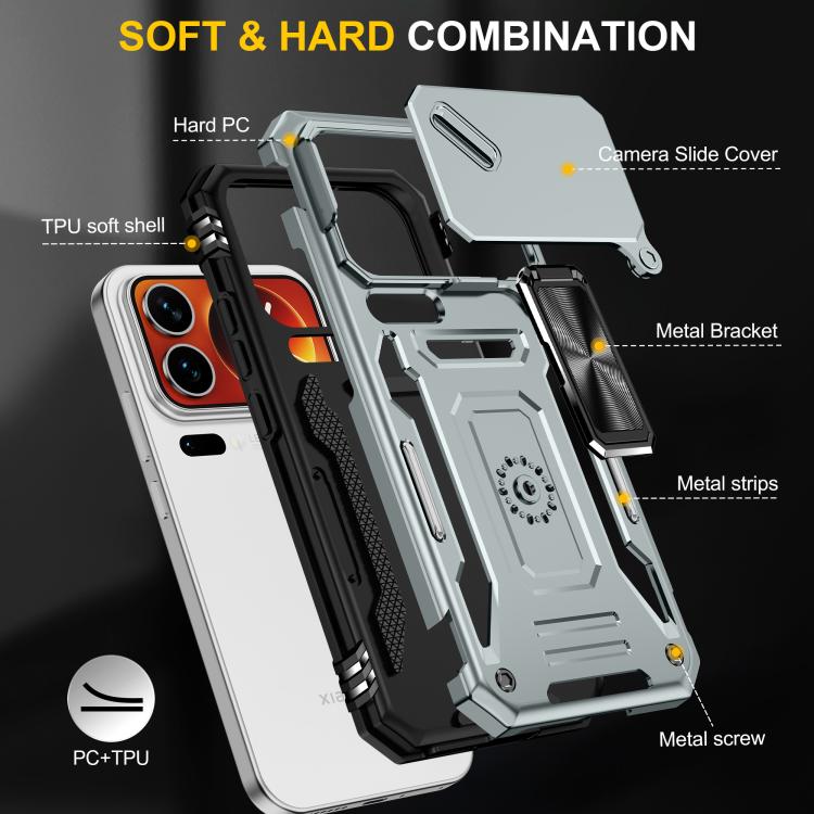 For Xiaomi 17 Pro Max Armor PC Hybrid TPU Camera Shield Phone Case