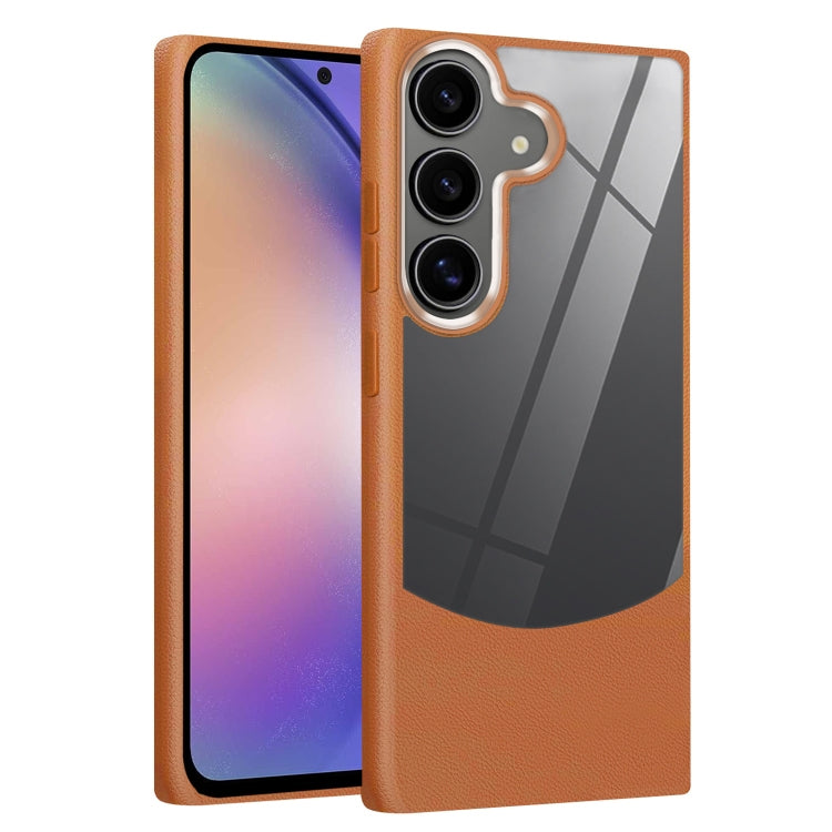 For Samsung Galaxy A05s Litchi Texture TPU Hybrid Acrylic Phone Case