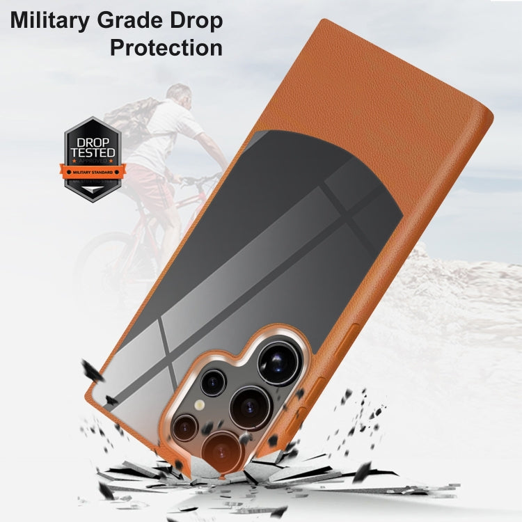 For Samsung Galaxy A55 Global Litchi Texture TPU Hybrid Acrylic Phone Case