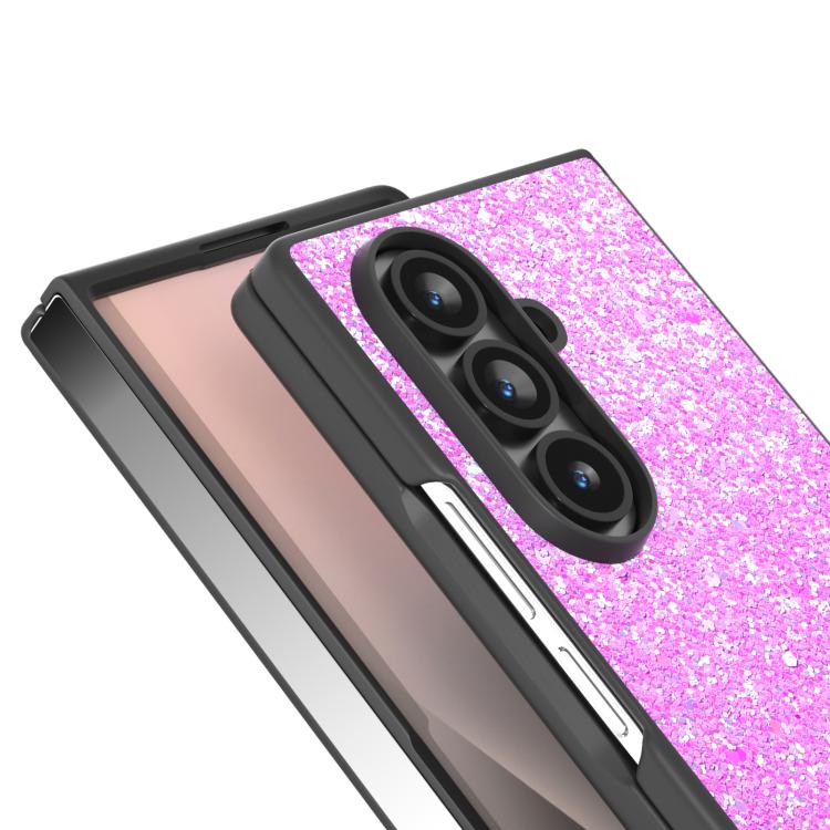 For Samsung Galaxy Z Fold7 5G Black Frame Colorful Glitter Phone Case