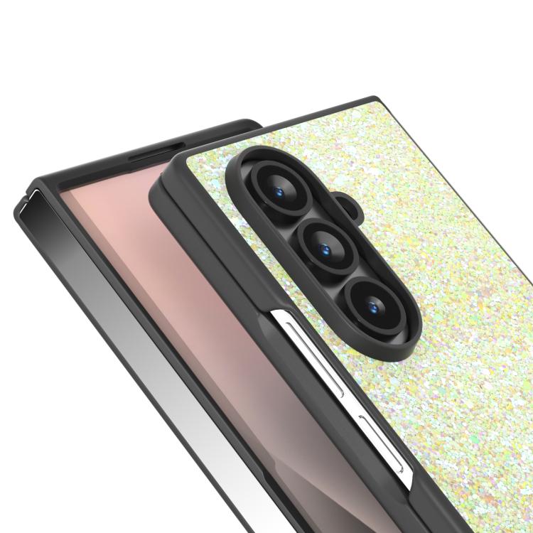 For Samsung Galaxy Z Fold7 5G Black Frame Colorful Glitter Phone Case