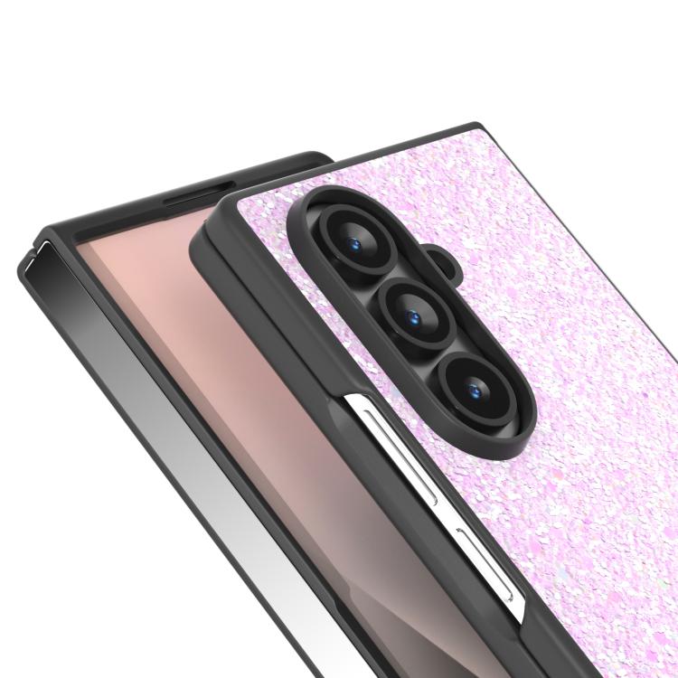 For Samsung Galaxy Z Fold7 5G Black Frame Colorful Glitter Phone Case