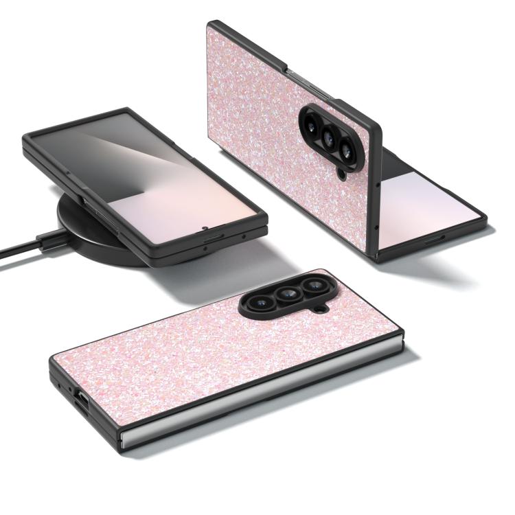 For Samsung Galaxy Z Fold7 5G Black Frame Colorful Glitter Phone Case