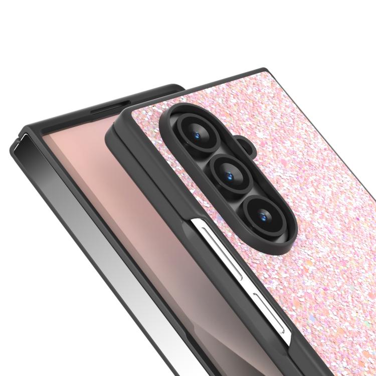 For Samsung Galaxy Z Fold7 5G Black Frame Colorful Glitter Phone Case