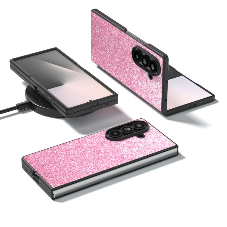 For Samsung Galaxy Z Fold7 5G Black Frame Colorful Glitter Phone Case