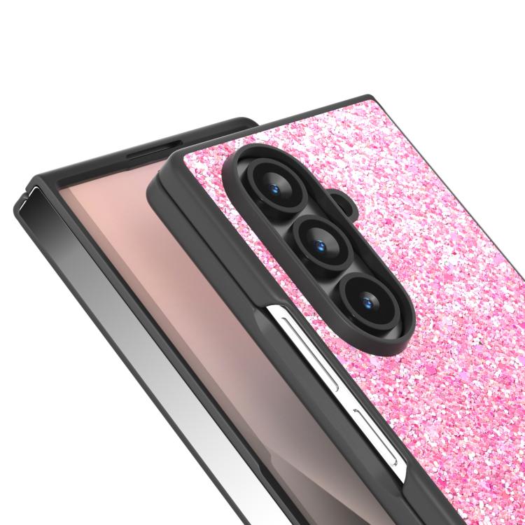 For Samsung Galaxy Z Fold7 5G Black Frame Colorful Glitter Phone Case