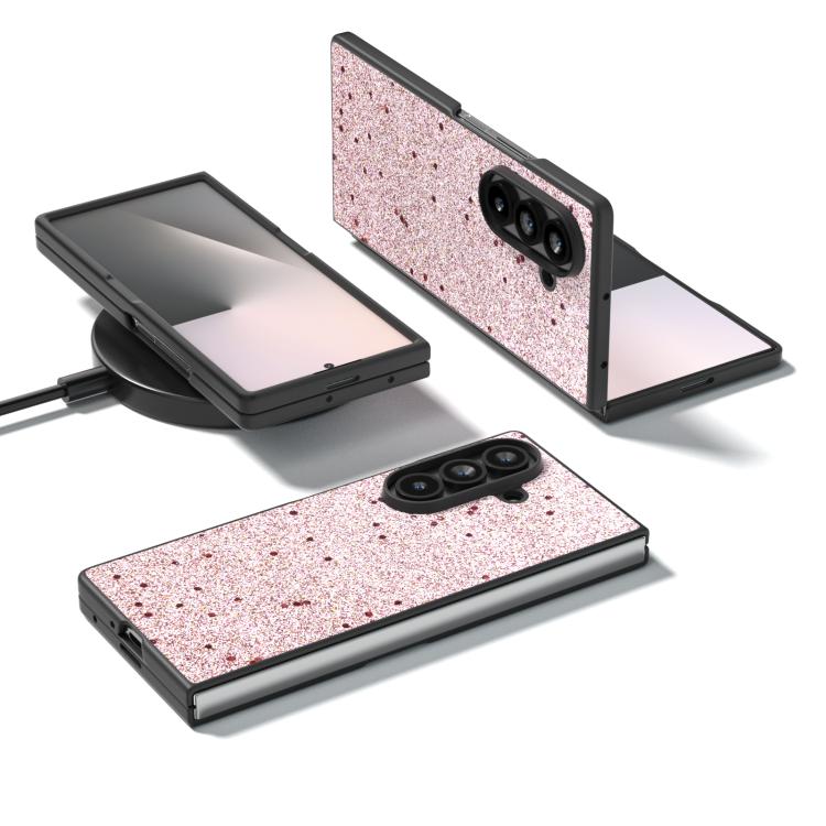 For Samsung Galaxy Z Fold7 5G Black Frame Glitter Shockproof Phone Case