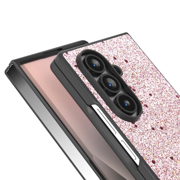 For Samsung Galaxy Z Fold7 5G Black Frame Glitter Shockproof Phone Case