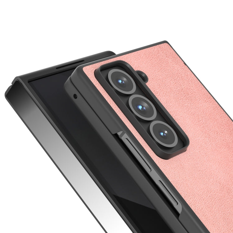 For Samsung Galaxy Z Fold Special Black Edge Two-color Calf Texture PU Phone Case