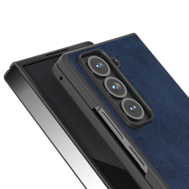For Samsung Galaxy Z Fold Special Black Edge Two-color Calf Texture PU Phone Case