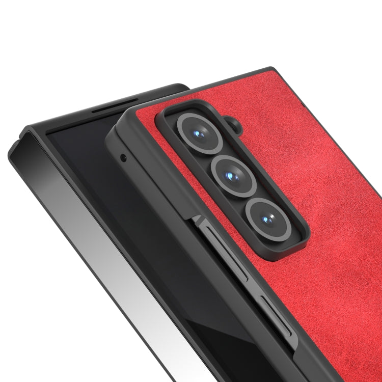 For Samsung Galaxy Z Fold Special Black Edge Two-color Calf Texture PU Phone Case