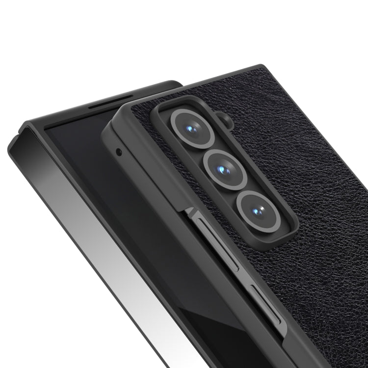 For Samsung Galaxy Z Fold Special Dual Color Lichi Texture PU Phone Case