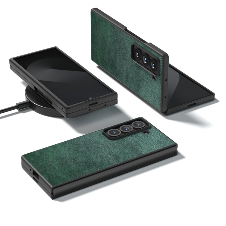 For Samsung Galaxy Z Fold Special Dual Color Lichi Texture PU Phone Case