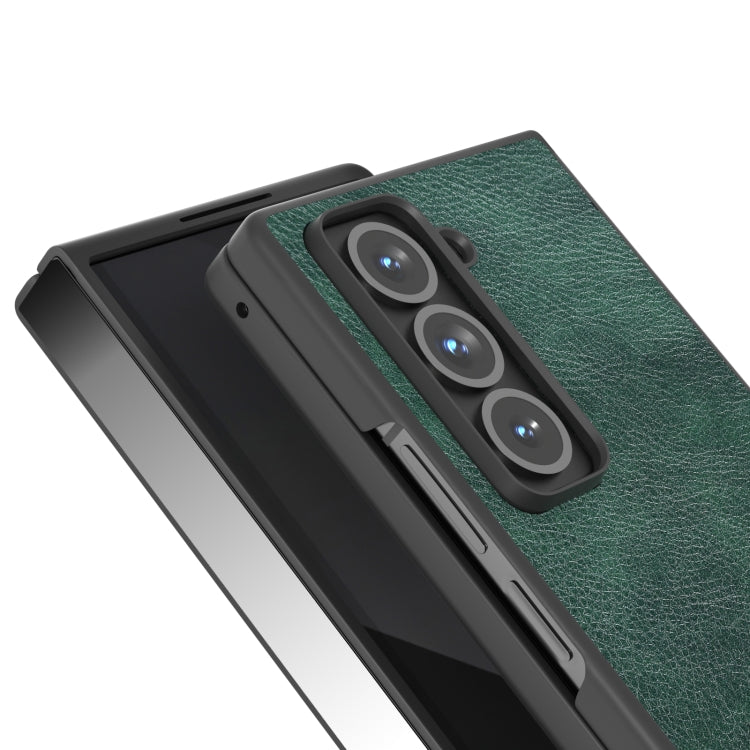 For Samsung Galaxy Z Fold Special Dual Color Lichi Texture PU Phone Case
