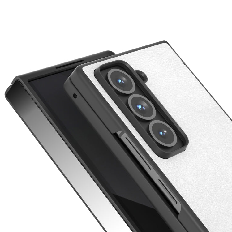 For Samsung Galaxy Z Fold Special Dual Color Lichi Texture PU Phone Case