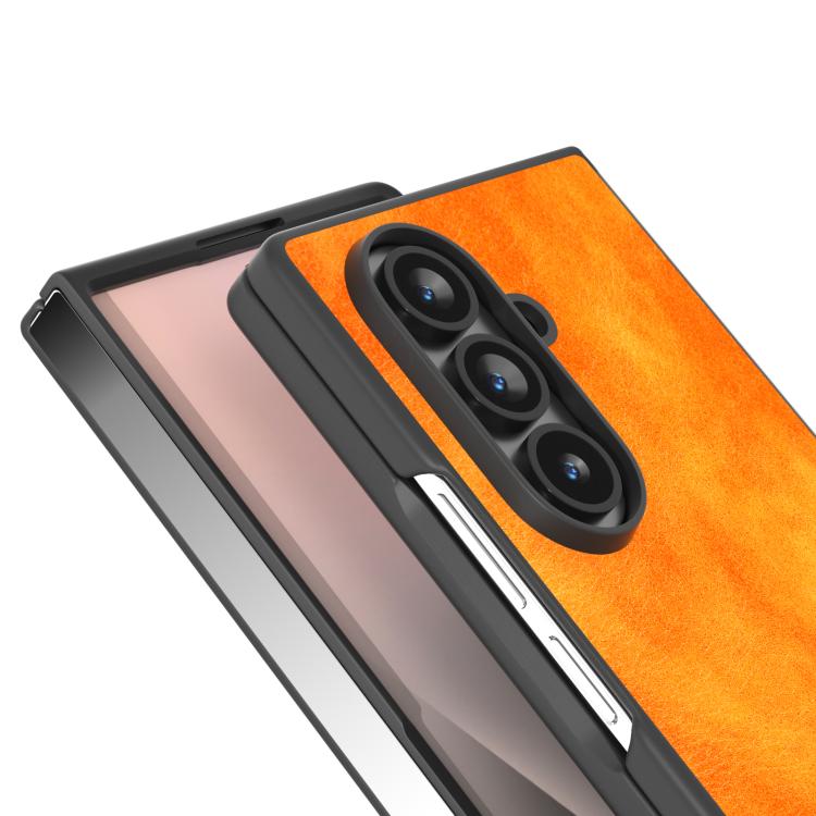 For Samsung Galaxy Z Fold7 5G Dual Color Lichi Texture PU Phone Case