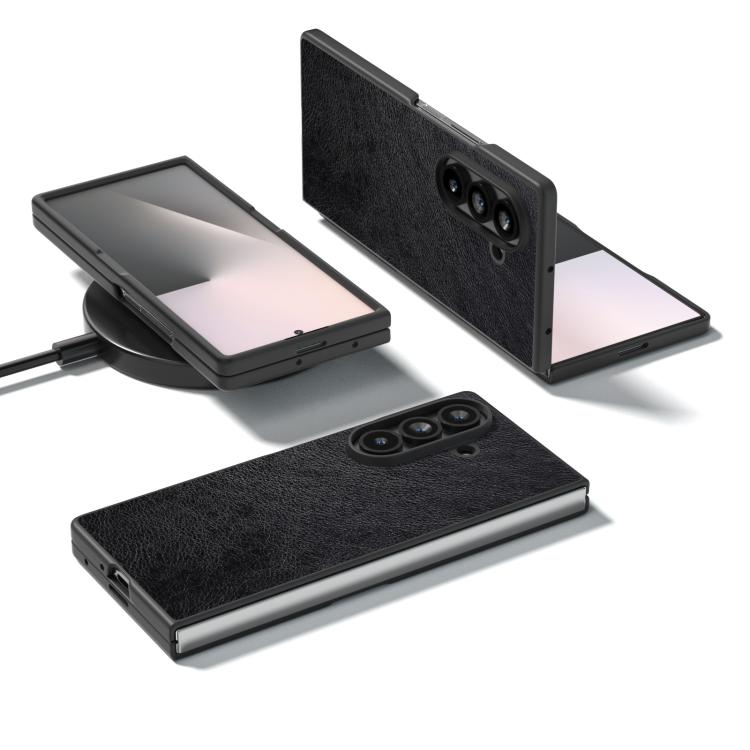 For Samsung Galaxy Z Fold7 5G Dual Color Lichi Texture PU Phone Case