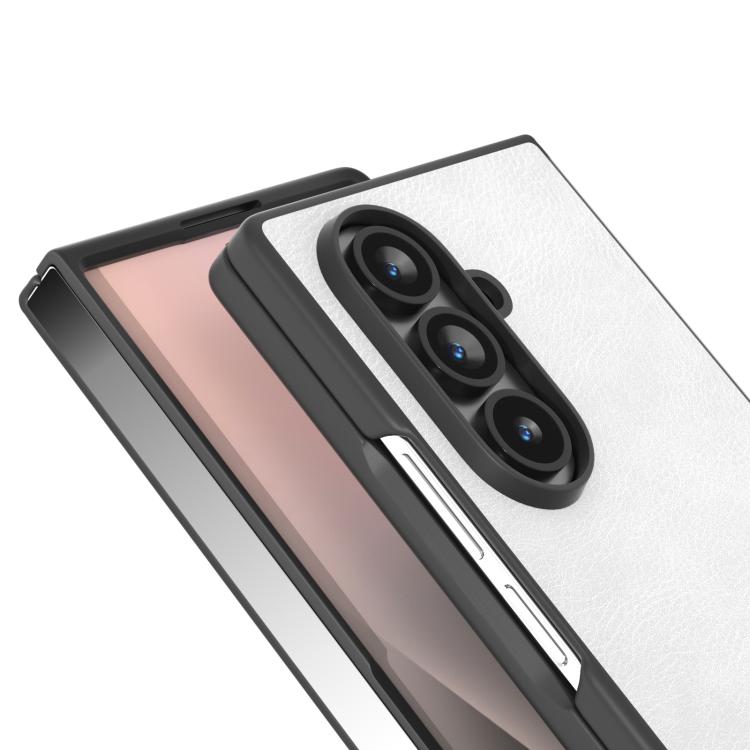 For Samsung Galaxy Z Fold7 5G Dual Color Lichi Texture PU Phone Case