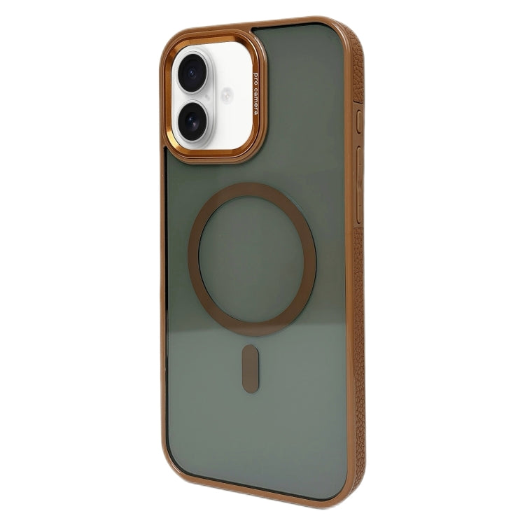 For iPhone 16 Plus Metal Lens Frame MagSafe Phone Case