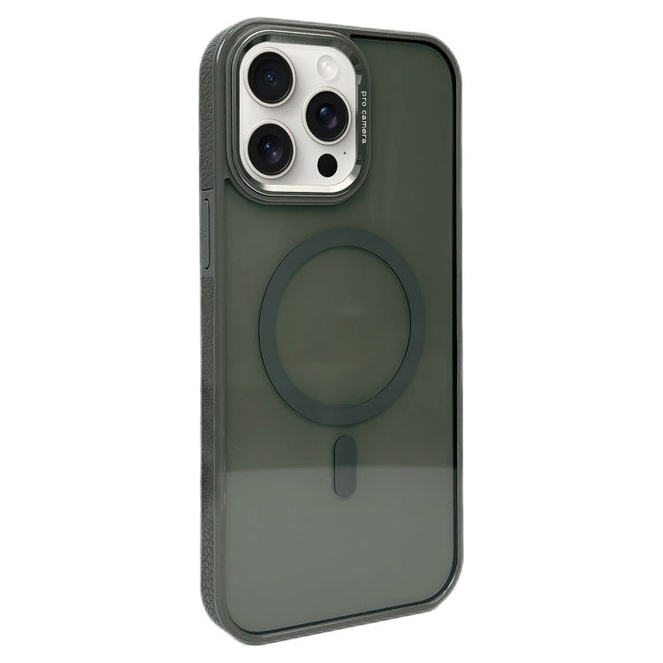 For iPhone 15 Pro Max Metal Lens Frame MagSafe Phone Case