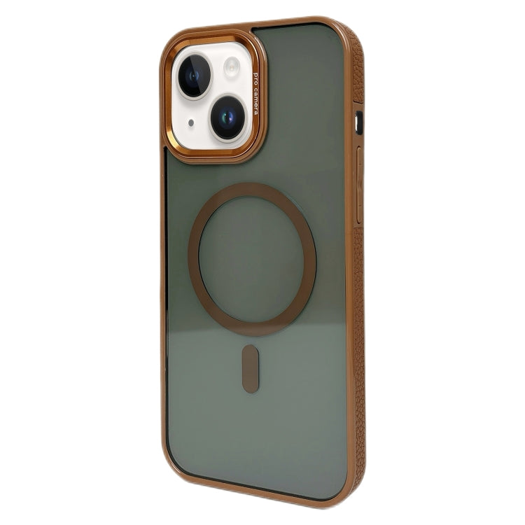 For iPhone 14 Plus Metal Lens Frame MagSafe Phone Case