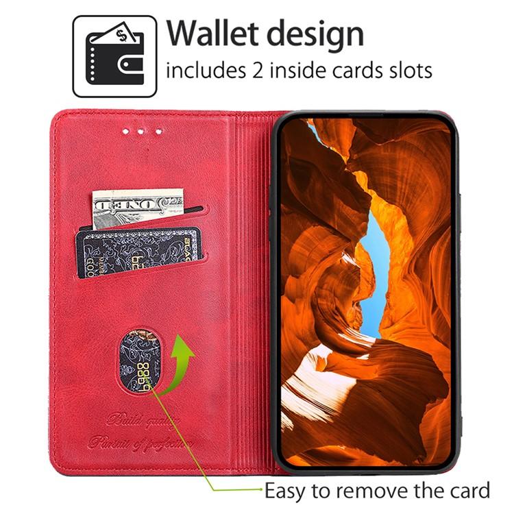 For Redmi Note 14 4G 164.84mm Cow Texture Magnetic Leather Phone Case