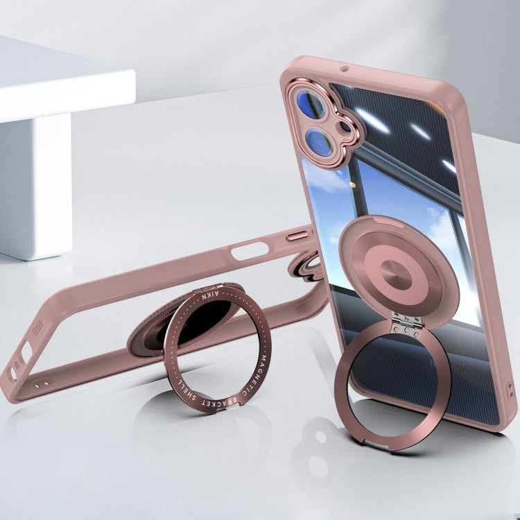 For Samsung Galaxy A06 4G 360 Holder MagSafe Acrylic Hybrid TPU Phone Case