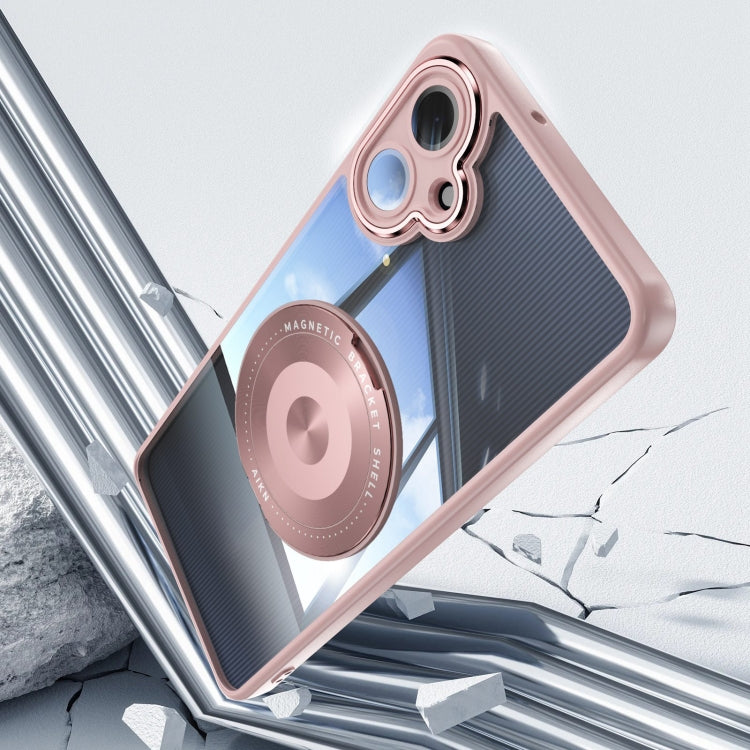 For Samsung Galaxy A06 4G 360 Holder MagSafe Acrylic Hybrid TPU Phone Case