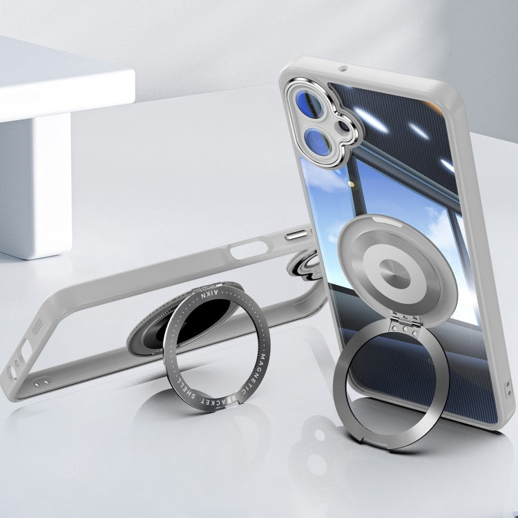 For Samsung Galaxy A06 4G 360 Holder MagSafe Acrylic Hybrid TPU Phone Case