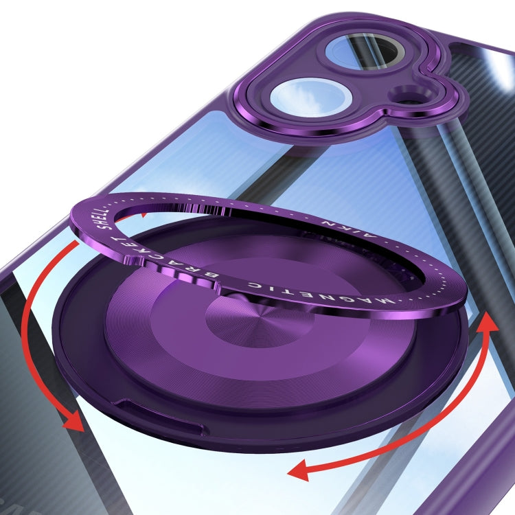 For Samsung Galaxy A06 4G 360 Holder MagSafe Acrylic Hybrid TPU Phone Case