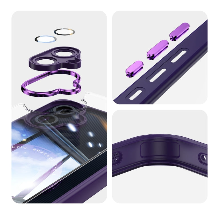 For Samsung Galaxy A06 4G 360 Holder MagSafe Acrylic Hybrid TPU Phone Case
