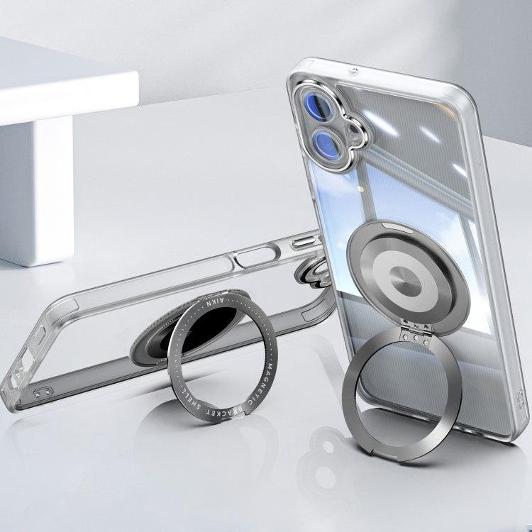 For Samsung Galaxy A06 4G 360 Holder MagSafe Acrylic Hybrid TPU Phone Case