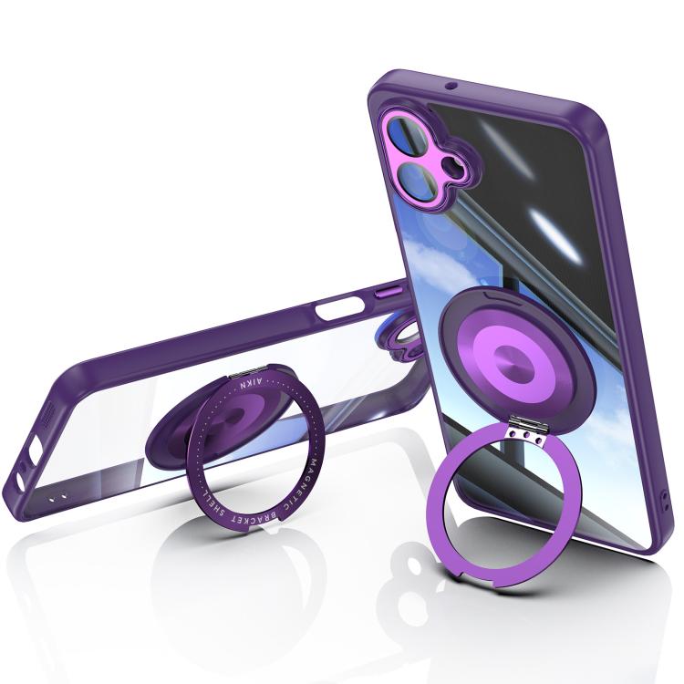 For Samsung Galaxy A07 360 Holder MagSafe Acrylic Hybrid TPU Phone Case