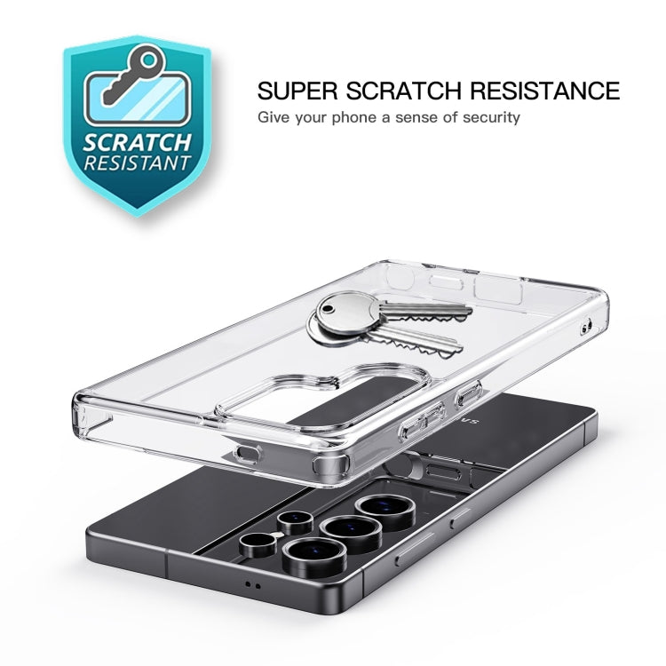 For Samsung Galaxy S25 Ultra 5G Crystal Clear TPU Hybrid PC Phone Case - Transparent