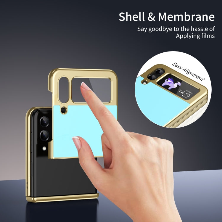 For Samsung Galaxy Z Flip3 5G Integrated AG Frosted Vacuum Plating Phone Case