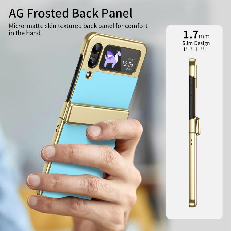 For Samsung Galaxy Z Flip4 Integrated AG Frosted Vacuum Plating Phone Case