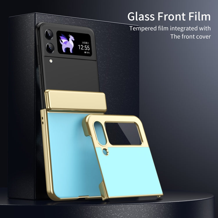 For Samsung Galaxy Z Flip4 Integrated AG Frosted Vacuum Plating Phone Case